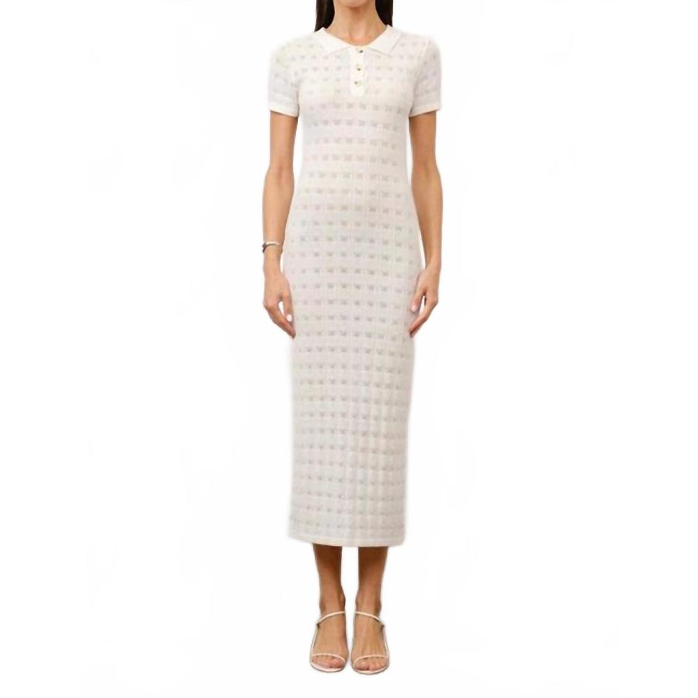 NEW LOUCIA elodie knitted midi dress in white